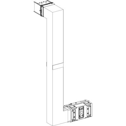 Picture of Multiple, Canalis KSA630, aluminium, 500/630A, side B made to measure, fire barrier, upward then turns right, RAL9001