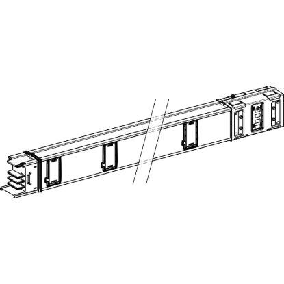 Picture of Horizontal distribution length, Canalis KSA630, aluminium, 630A, fixed length 5m, 10 outlets, 3L+PE, white RAL9001