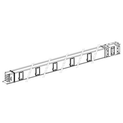 Picture of Horizontal distribution length, Canalis KSA630, aluminium, 630A, fixed length 5m, 10 outlets, 3L+N+PE, white RAL9001