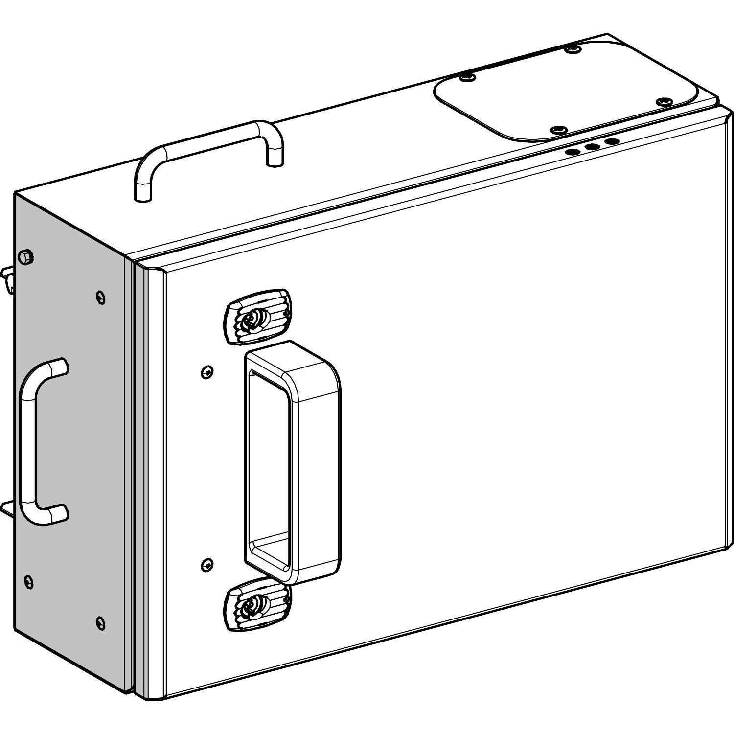 Picture of Tap off unit, Canalis KS 100A to 1000A, with fuse holder, 160A, BS fuses not supplied, 3L+N+PE, IP55, RAL9001