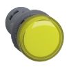 Picture of Monolithic pilot light, Easy Harmony XA2, plastic, yellow, 22mm, integral LED, screw clamp terminals, 48V AC DC