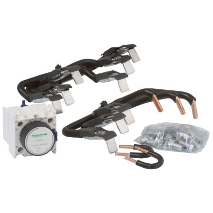 Picture of Kit for Star Delta Starter assembly of for 2 x LC1D80 Contactors and 1 x LC1D50 or LC1D65 Contactor, TeSys D, with timer block