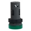 Picture of Monolithic pilot light, Easy Harmony XA2, plastic, green, 22mm, integral LED, screw clamp terminals, 30V AC DC