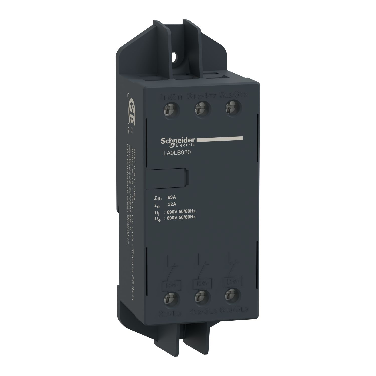 Picture of Current limiter, TeSys U / TeSys GV2, 32A/690V, activation 1kA, Iq 100kA@440V, DIN rail mounting