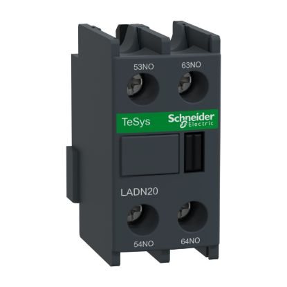 Picture of Auxiliary Contact Block, TeSys D, TeSys Deca, 2NO, front mounting, screw clamp terminals