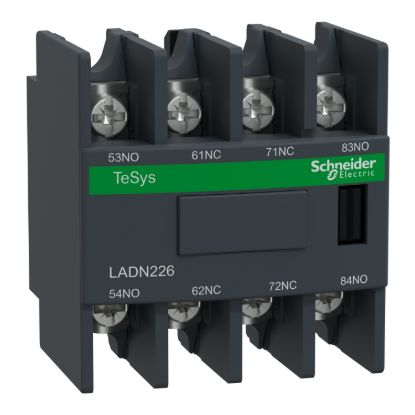 Picture of Auxiliary contact block, TeSys Deca, 2NO+2NC, front mounting, lugs-ring terminals