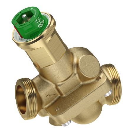 Picture of SpaceLogic VP229E PIBCV (PICV), 2-Way, PN16, DN15, G3/4 Ext. Thread, High Flow: 0.23…1.14 m³/h (…0.32 l/s), No PT plugs.