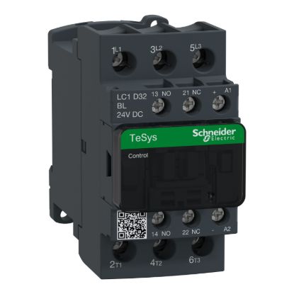 Picture of Contactor, TeSys D, 3P(3 NO), AC-3/AC-3e, 0 to 440V, 32A, 24VDC low consumption coil