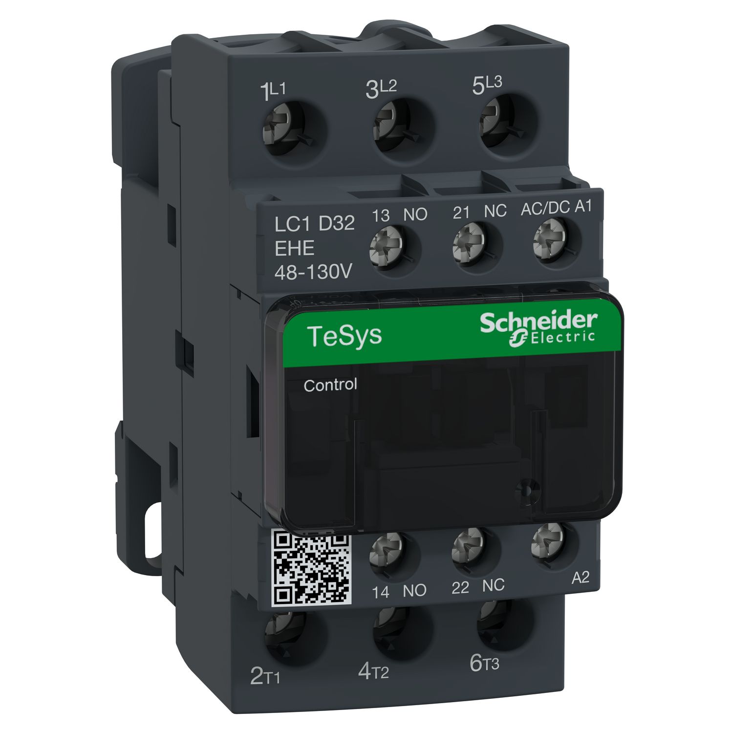 Picture of Contactor, TeSys D, TeSys Deca, 3P(3 NO), AC-3/AC-3e, 0 to 440V, 32A, 48-130VAC/DC coil