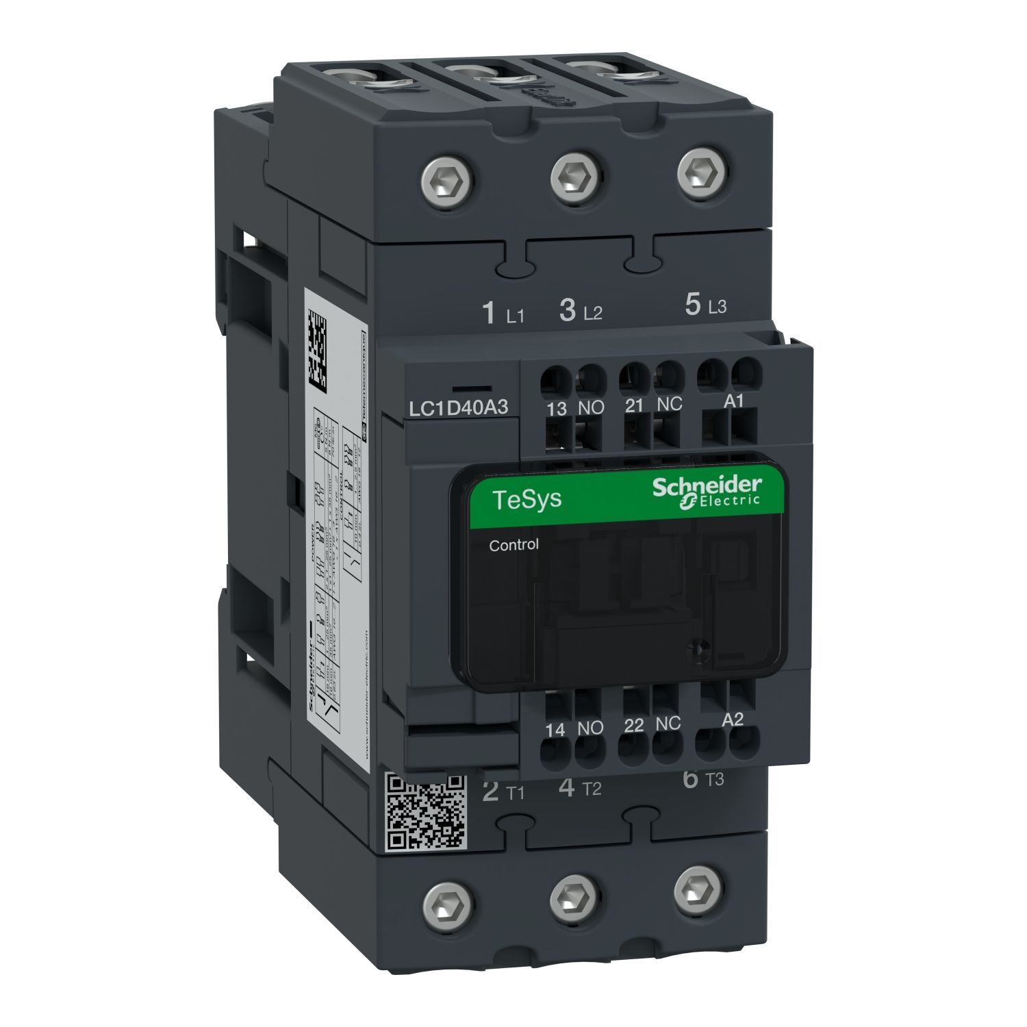 Picture of Contactor, TeSys Deca, 3P(3 NO), AC-3/AC-3e, <=400V, 40A, 220V AC 50/60Hz coil, spring terminals