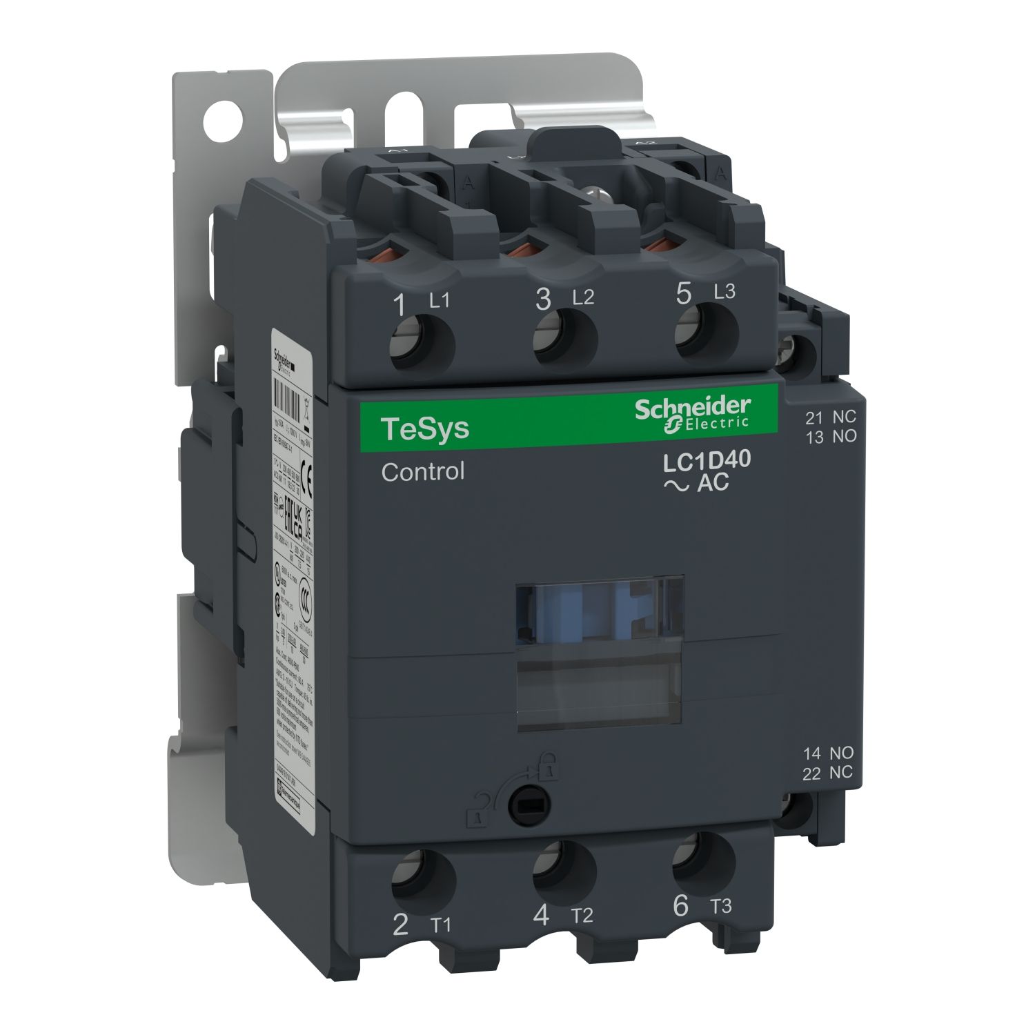 Picture of Contactor, TeSys Deca,3P(3NO),AC-3/AC-3e/<=440V 40A,220V AC 50/60Hz coil, screw clamp terminals