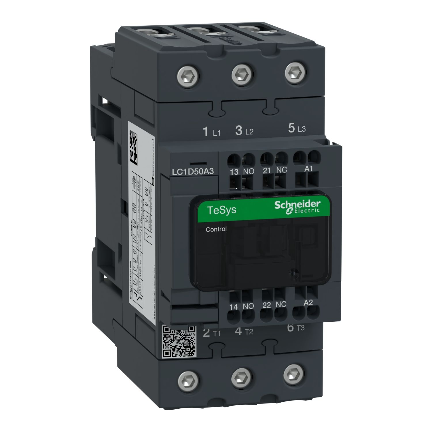 Picture of Contactor, TeSys Deca, 3P(3 NO), AC-3/AC-3e, <=400V, 50A, 230V AC 50/60Hz coil, spring terminals