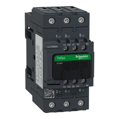 Picture of Contactor, TeSys D, TeSys Deca, 3P(3 NO), AC-3/AC-3e, 0 to 440V, 65A, 415VAC 50/60Hz coil