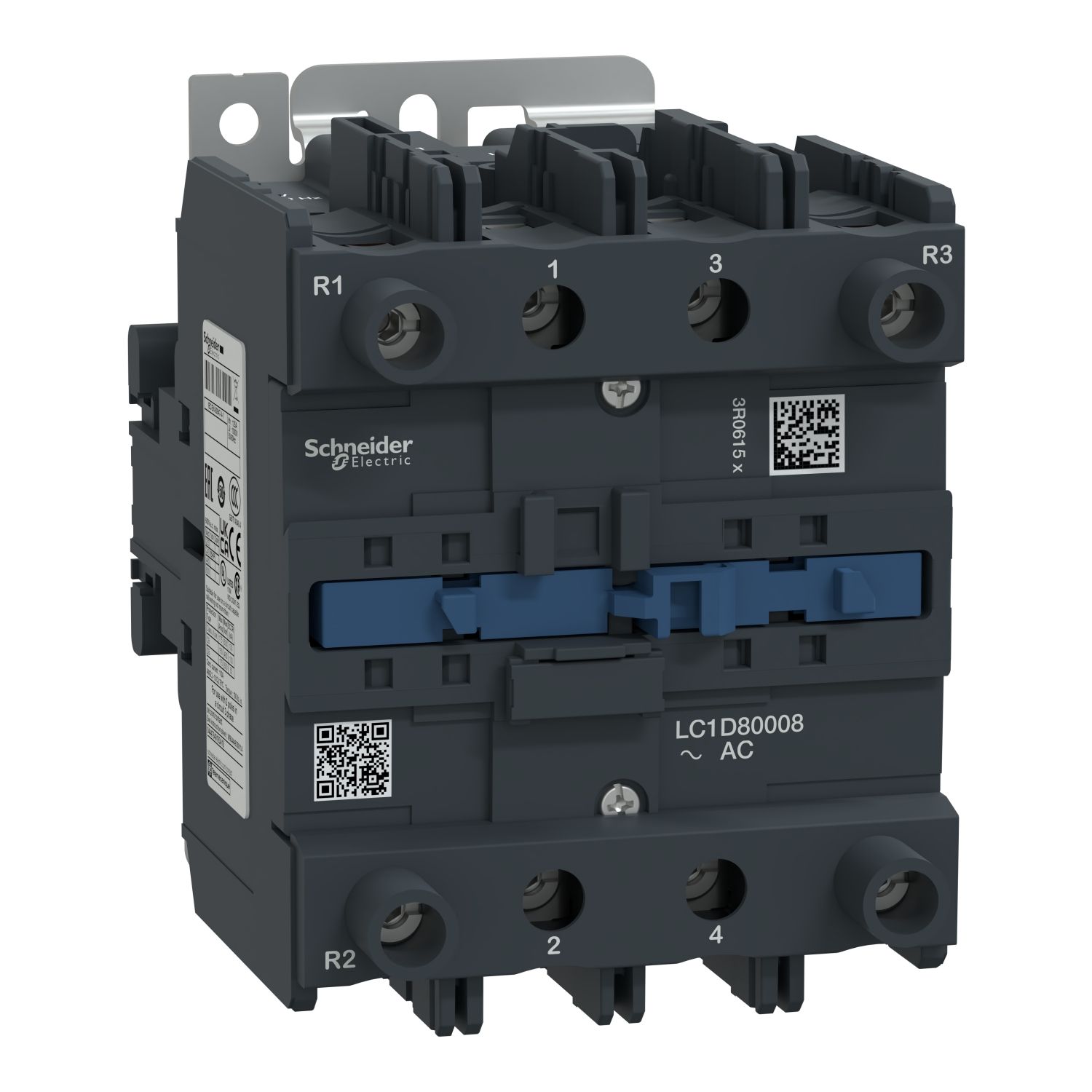 Picture of Contactor, TeSys Deca, 4P(2NO+2NC), AC-1, 440V, 125A, 220V AC 50/60Hz coil, screw clamp terminal