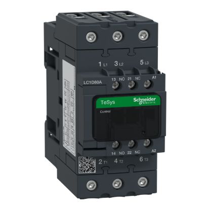 Picture of Contactor, TeSys Deca, 3P(3 NO), AC-3/AC-3e, <=440V, 66A, 415V AC 50/60Hz coil, EverLink+springs