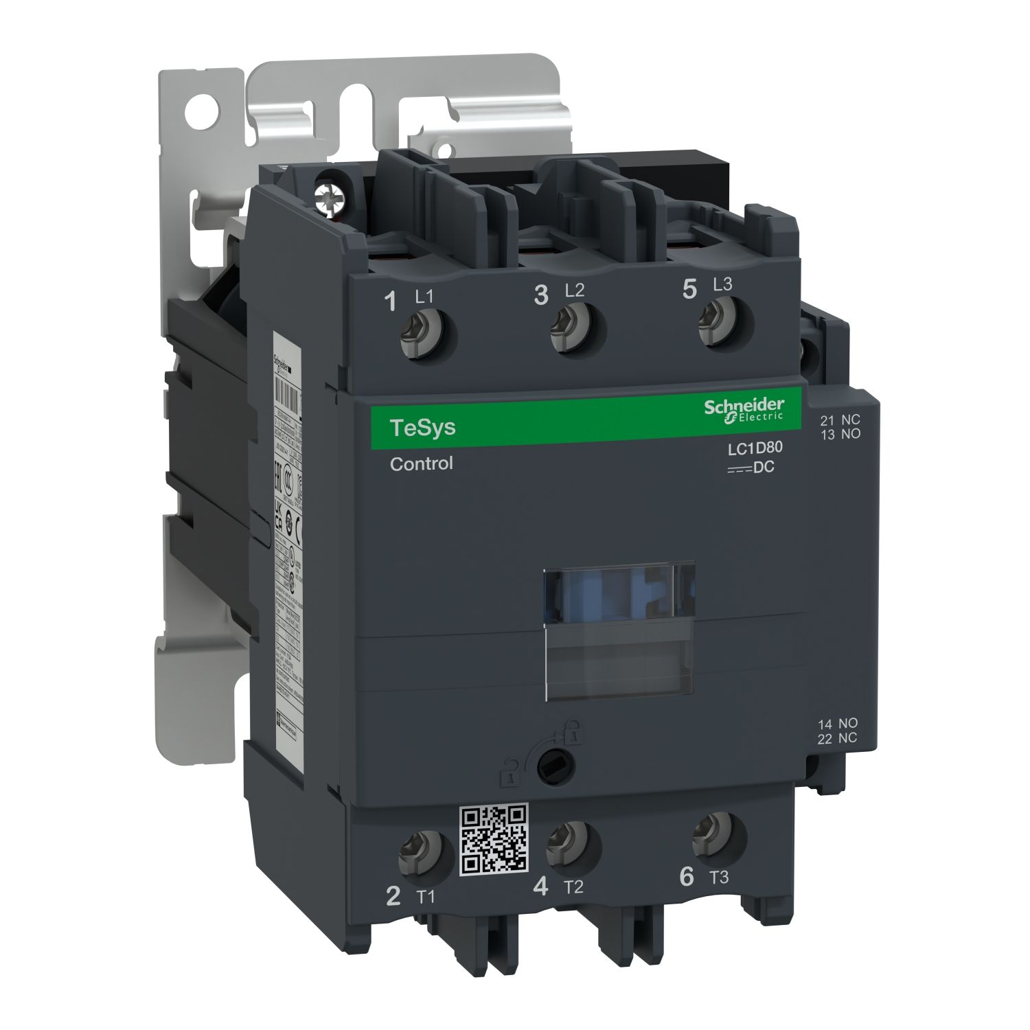 Picture of Contactor, TeSys D, TeSys Deca, 3P(3NO), AC-3/AC-3e, 440V, 80A, 110V DC wide range coil