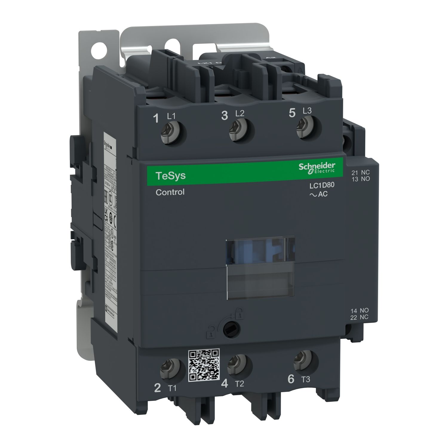 Picture of Contactor, TeSys D, TeSys Deca, 3P(3NO), AC-3/AC-3e, <=440V, 80A, 220V AC 50/60Hz coil