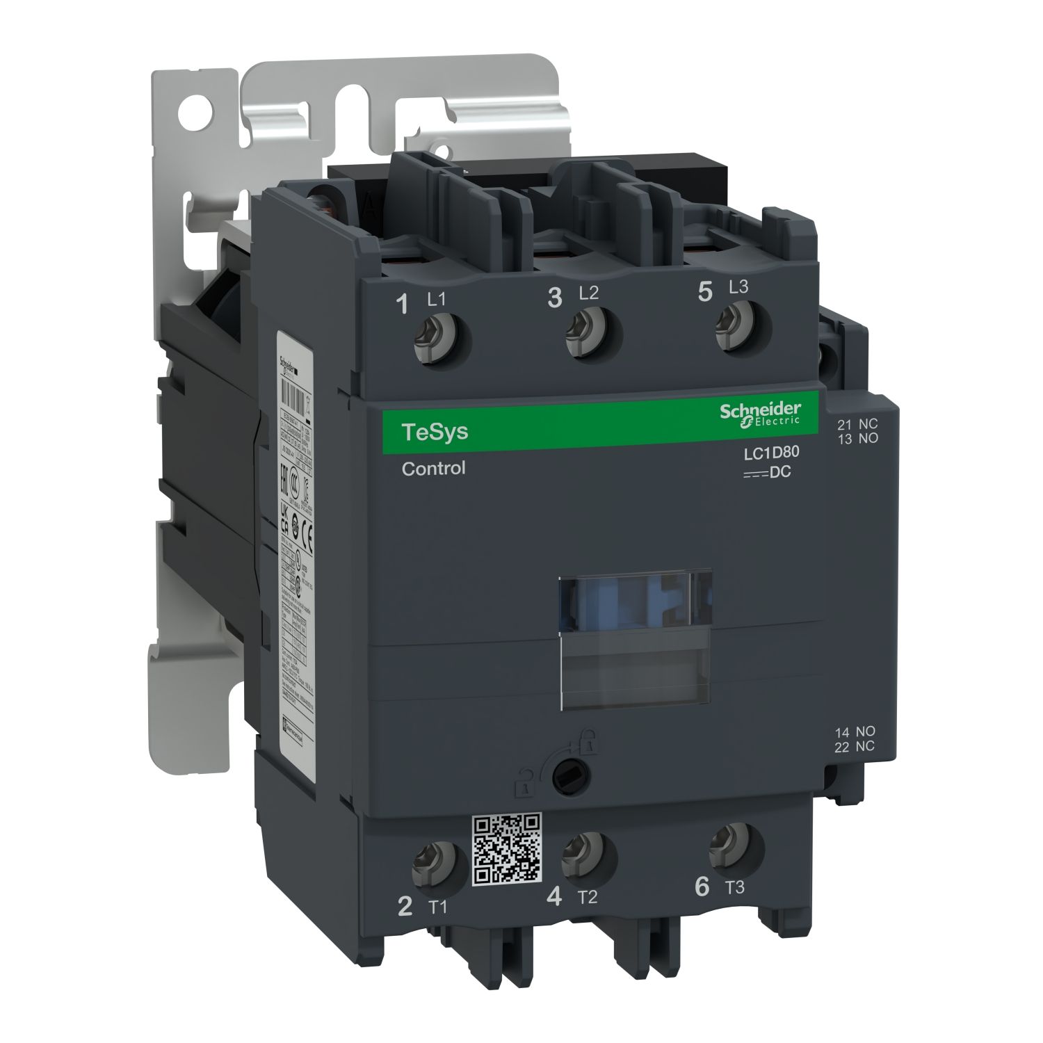 Picture of Contactor, TeSys D, TeSys Deca, 3P(3NO), AC-3/AC-3e, <=440V, 80A, 220V DC wide range coil