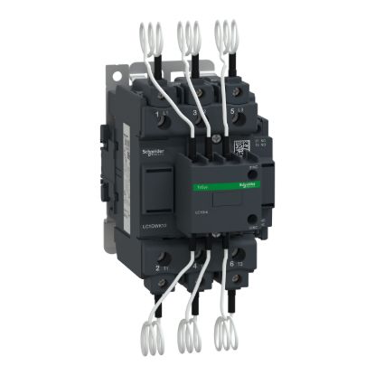 Picture of Capacitor contactor, Tesys Deca, 63kVAR at 400/415V 50Hz, 230V AC 50/60Hz coil, screw clamp terminals