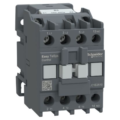 Picture of Contactor,Easy TeSys Control,LC1E,3P(3NO),AC-3,<=440V,25A,24V AC coil,50Hz,1NO auxiliary contact