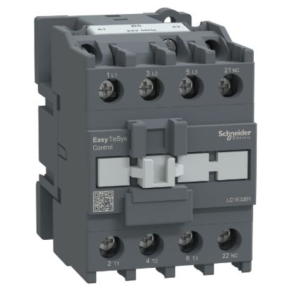 Picture of Contactor,Easy TeSys Control,LC1E,3P(3NO),AC-3,<=440V,32A,24V AC coil,50Hz,1NC auxiliary contact