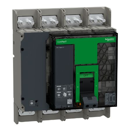 Picture of Circuit breaker, ComPacT NS1000H, 70kA at 415VAC, 4P, fixed, manually operated, MicroLogic 5.0 control unit, 1000A