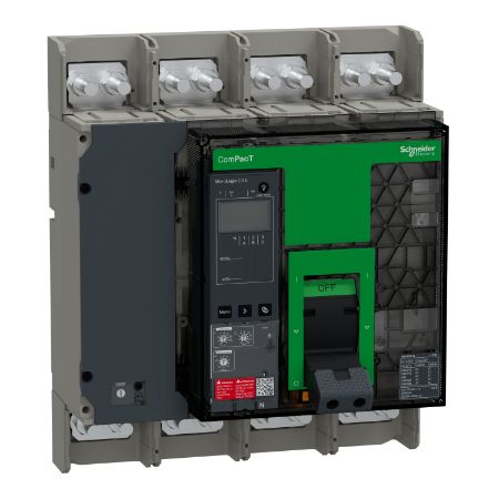 Picture of Circuit breaker, ComPacT NS1600N, 50kA at 415VAC, 4P, fixed, manually operated, MicroLogic 2.0E control unit, 1600A