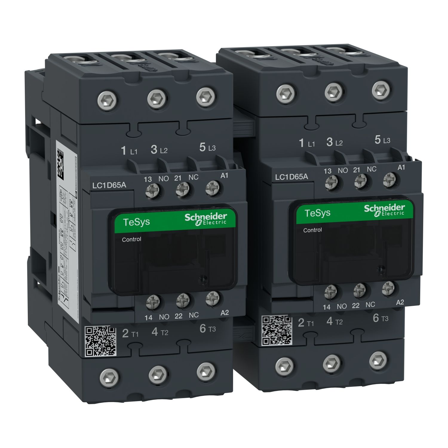Picture of Reversing Contactor, TeSys Deca, 3P(3NO), AC-3, <=440V, 65A, 240V AC 50/60Hz coil, screw clamp terminals
