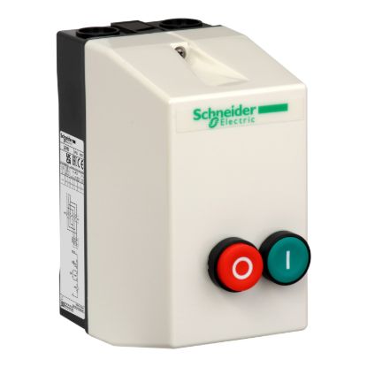 Picture of Enclosed DOL starter,TeSys LE,9A,220V AC coil,including 1 LC1D,2 pushbuttons