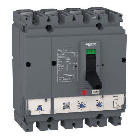 Picture of circuit breaker, EasyPact CVS100F, 36kA at 415VAC, ETS 2.2, 40A, 4P