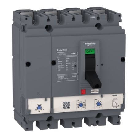 Picture of circuit breaker, EasyPact CVS160B, 25kA at 415VAC, ETS 2.2, 160A, 4P