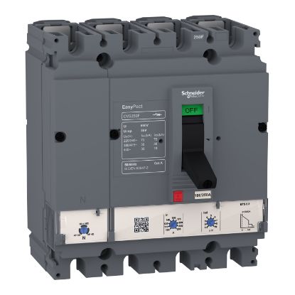 Picture of circuit breaker, EasyPact CVS100F, 36kA at 415VAC, ETS 2.2, 100A, 4P