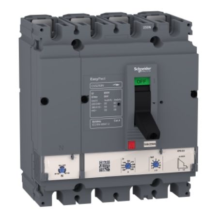 Picture of circuit breaker, EasyPact CVS100N, 50kA at 415VAC, ETS 2.2, 100A, 4P