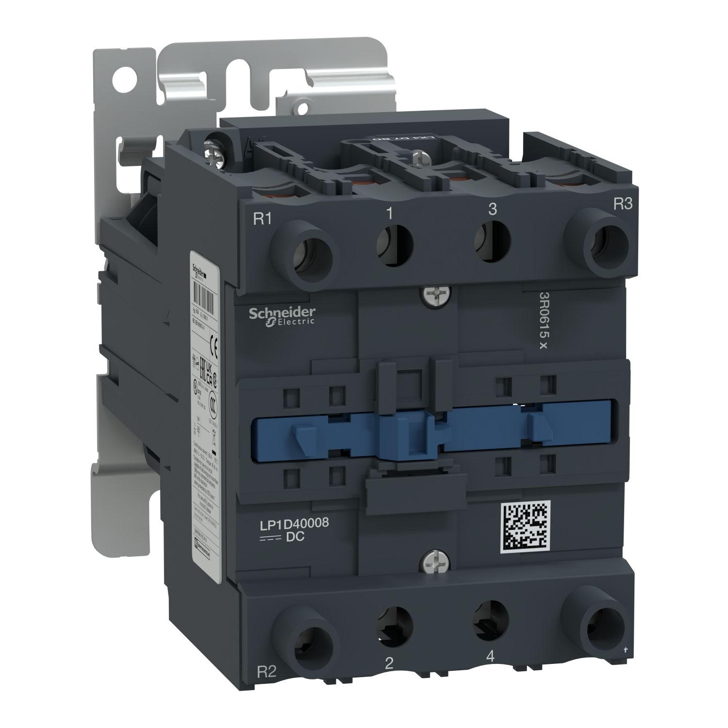 Picture of Contactor, TeSys Deca, 4P(2NO+2NC),AC-1, <=440V, 60A,110V DC coil, screw clamp terminal