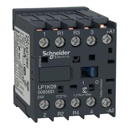Picture of contactor, TeSys K, 4P(2NO+2NC),AC-1, 440V, 20A, 220V DC coil,solder pins