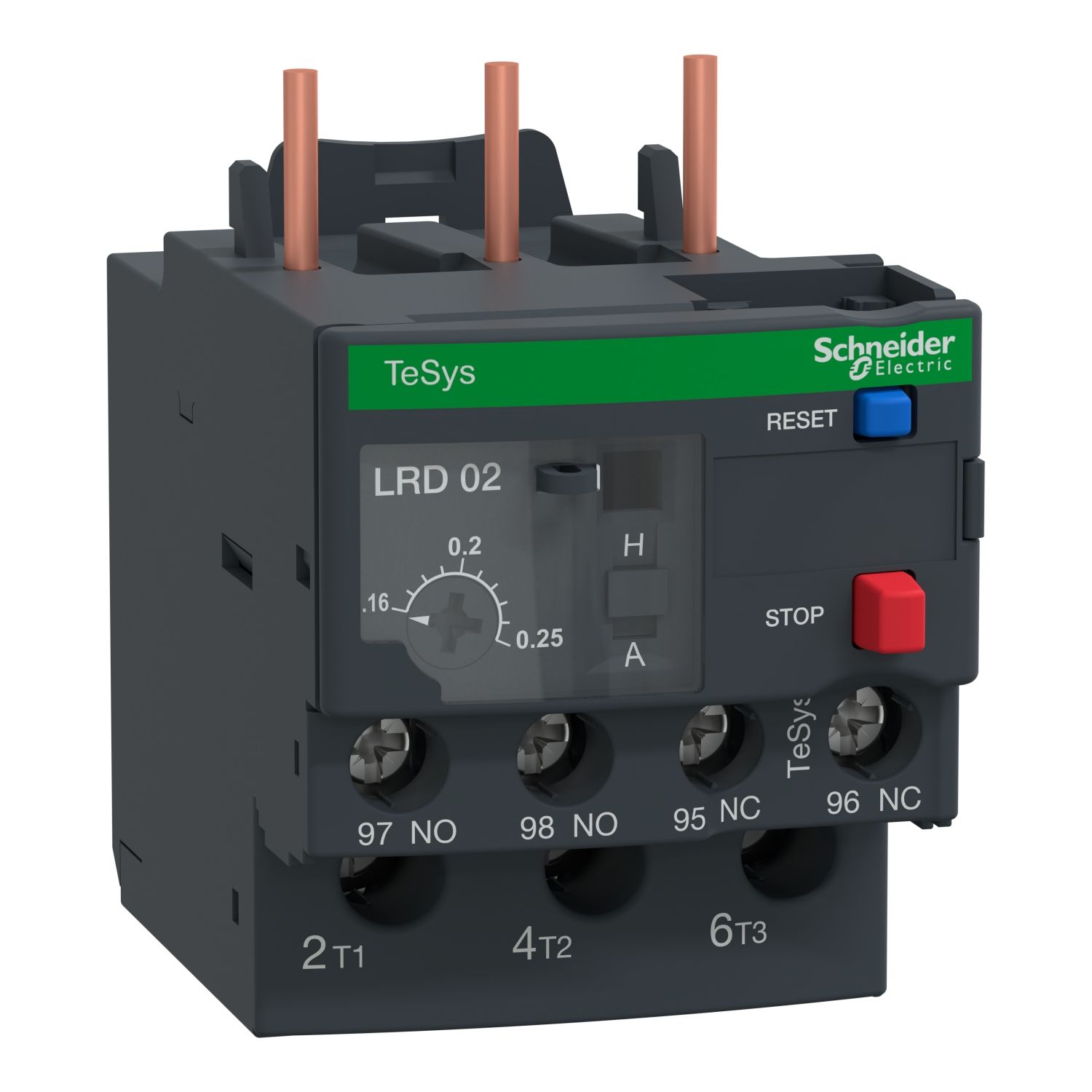 Picture of Thermal overload relay, TeSys LR.D, TeSys Deca, 690VAC, 0.16 to 0.25A, 1NO+1NC, class 10A