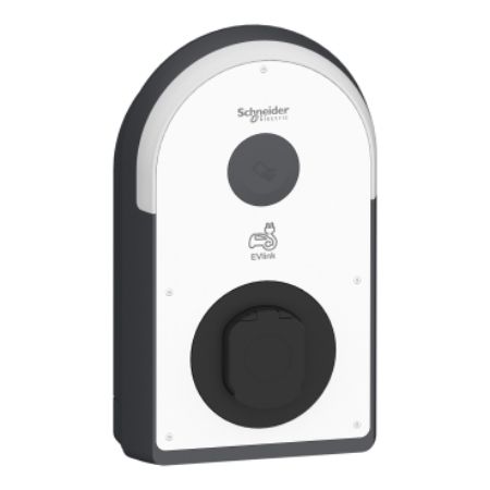 Picture of EVlink Pro AC, Charging station, AC Metal, 22kW, 32A, 3P+N, T2S socket-outlet, RDC-DD 6mA, MNx aux.