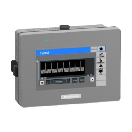 Picture of Basic touch panel modular terminal, STM6000, GP-ProEX, 4"W display, 1 COM, 2 Ethernet, 24V DC
