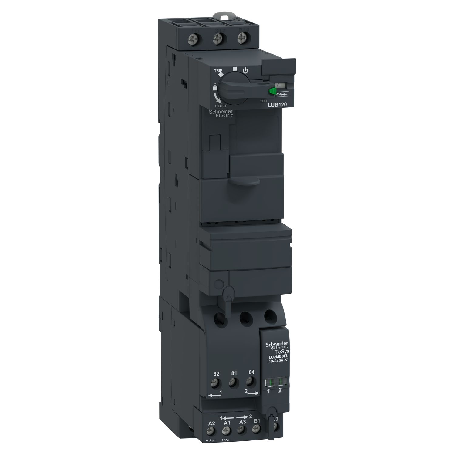 Picture of Reversing power base, TeSys Ultra, 3P, 1NO + 1NC, 12A, 690VAC, 110 to 240VAC/DC coil