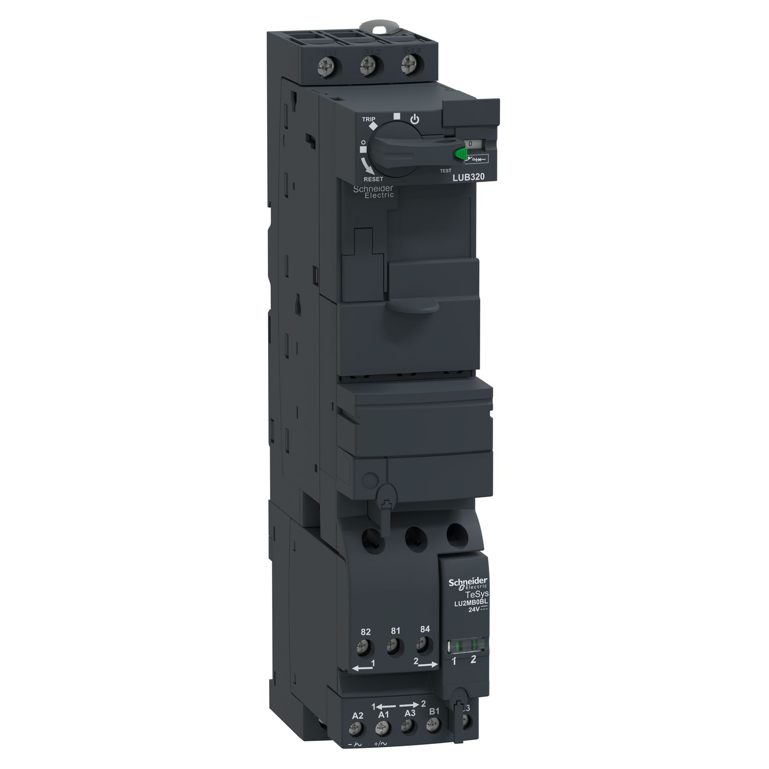 Picture of Reversing power base, TeSys Ultra, 3P, 1NO + 1NC, 32A, 690VAC, 24VDC coil