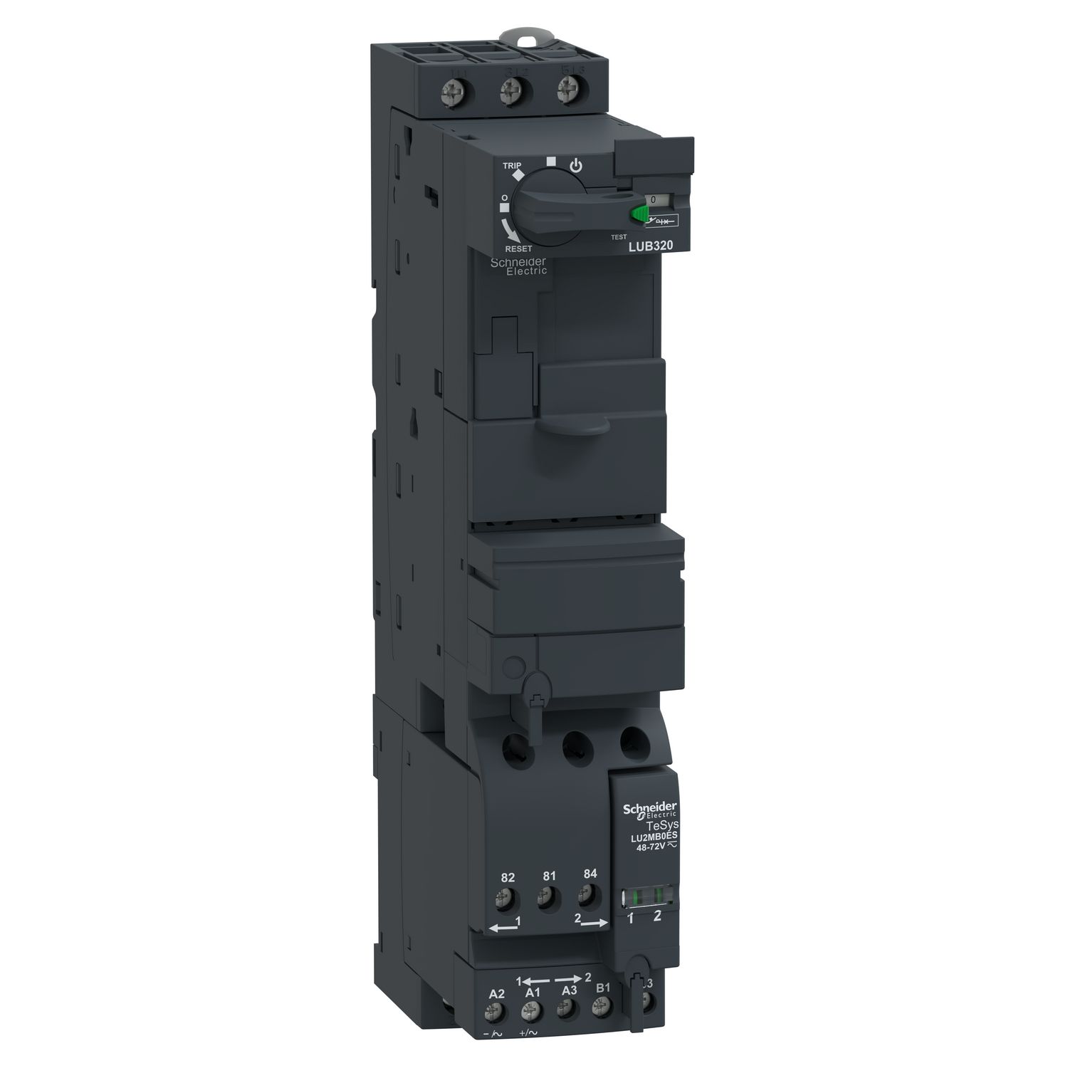 Picture of Reversing power base, TeSys Ultra, 3P, 1NO + 1NC, 32A, 690VAC, 48 to 72VAC/DC coil