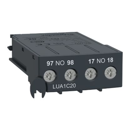 Picture of Auxiliary contact, TeSys Ultra, 2NO, 690VAC/DC, for for Fault signalling, Screw clamp terminals