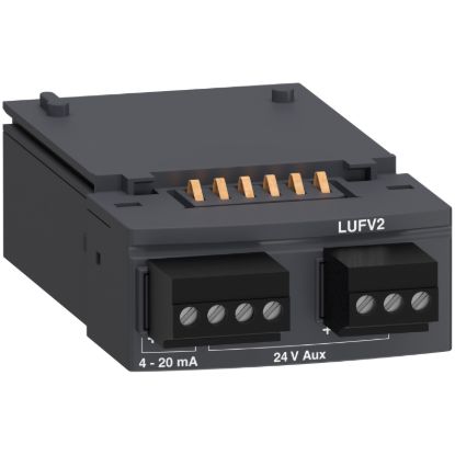 Picture of Function module, TeSys Ultra, 24VDC, front side, indication of motor load 4 to 20 mA