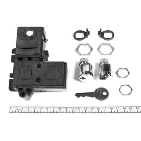 Picture of Locking kit, MasterPact NW, frame, spare part, circuit breaker locking, 2 locks with 1 key, with adaptation kit, RONIS keylock