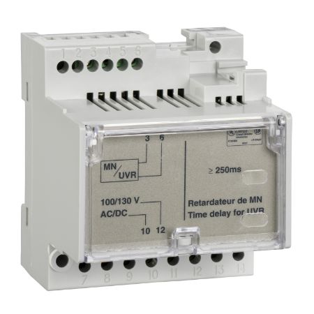 Picture of Time delay, MasterPact NW, MasterPact NT, operating mechanism, spare part, non-adjustable delay unit, 200VDC to 250VDC, 200VAC to 250VAC 50Hz or 60Hz