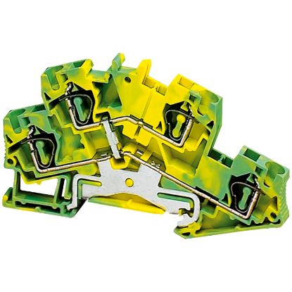 Picture of Terminal block, Linergy TR, spring type, protective earth, 2 level, 4 points, 4mm², green-yellow, set of 50