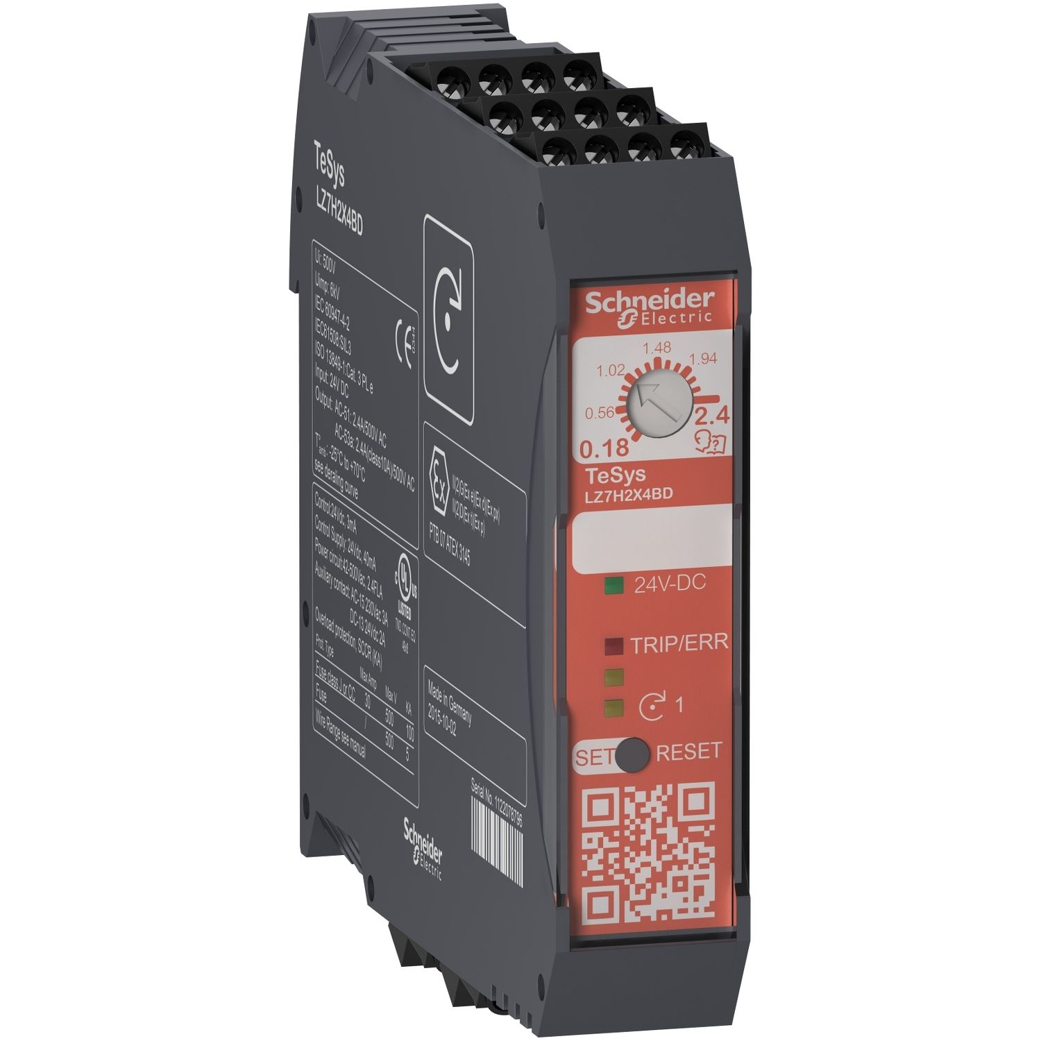 Picture of Ultra compact starter, TeSys H, TeSys Hybrid, Safe Torque Off, 3P, 500VAC, 0.75kW at 400V, 24VDC, Safe Torque Off