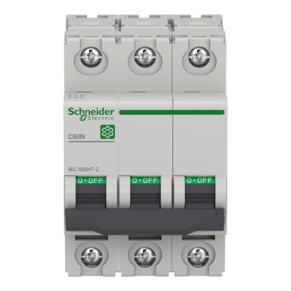 Picture of Miniature circuit breaker (MCB), Multi9 C60N, 3P, 2A, C curve, 10kA (IEC/EN 60947-2)