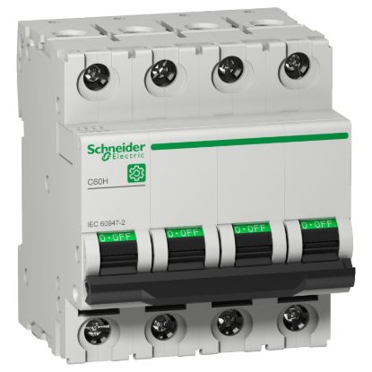 Picture of Miniature circuit breaker (MCB), Multi9 C60H, 4P, 6A, D curve, 15kA (IEC/EN 60947-2)