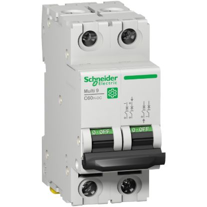Picture of Miniature circuit breaker (MCB), Multi9 C60H-DC, 2P, 13A, C curve, 5kA (UL1077), 6kA (IEC/EN 60947-2)